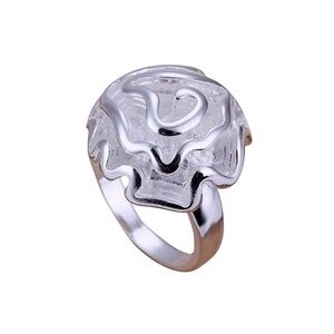 Sterling Silver Filled Rose Statement Ring – 20mm Floral Dome Design
